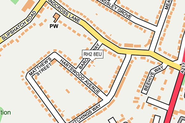 RH2 8EU map - OS OpenMap – Local (Ordnance Survey)