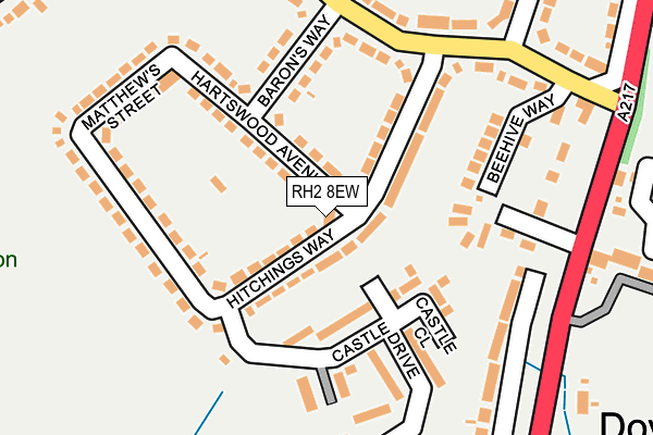 RH2 8EW map - OS OpenMap – Local (Ordnance Survey)