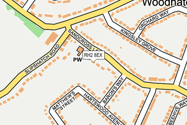 RH2 8EX map - OS OpenMap – Local (Ordnance Survey)