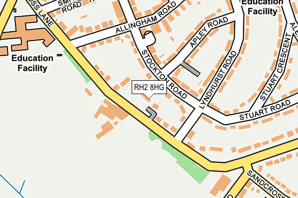 RH2 8HG map - OS OpenMap – Local (Ordnance Survey)