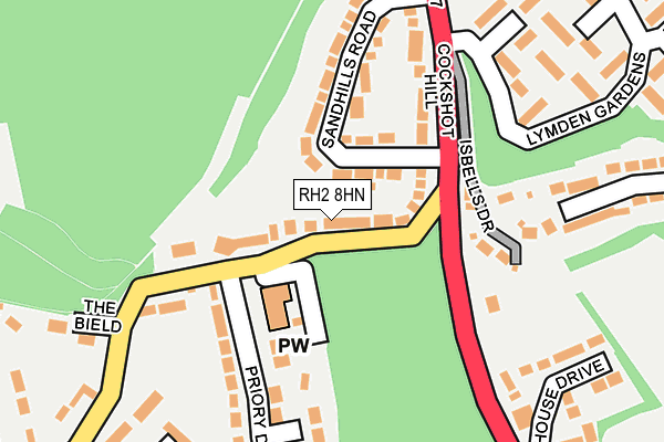 RH2 8HN map - OS OpenMap – Local (Ordnance Survey)