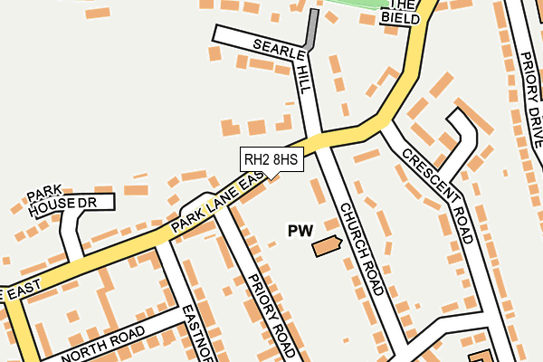 RH2 8HS map - OS OpenMap – Local (Ordnance Survey)