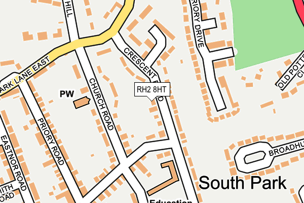 RH2 8HT map - OS OpenMap – Local (Ordnance Survey)