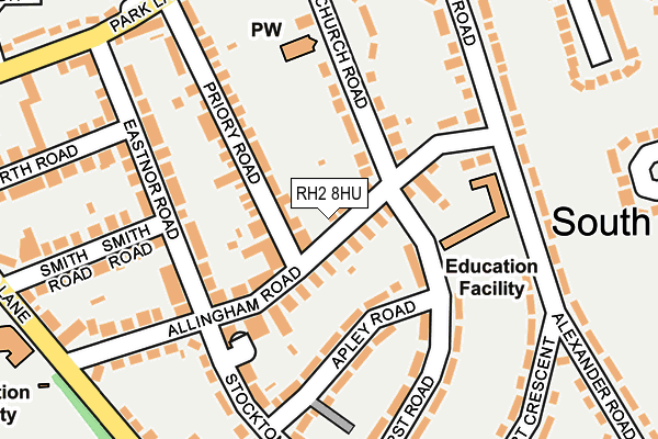 RH2 8HU map - OS OpenMap – Local (Ordnance Survey)