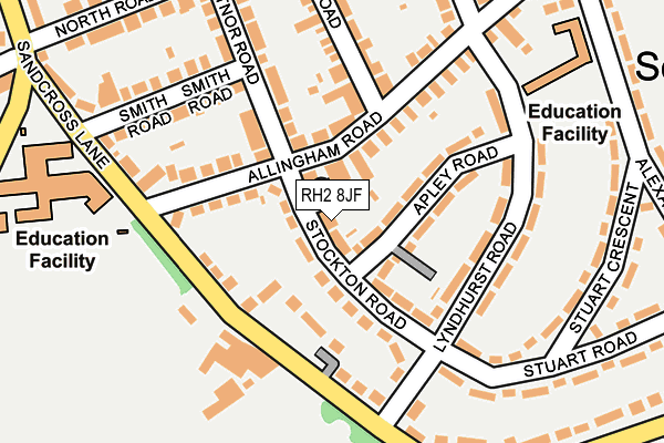 RH2 8JF map - OS OpenMap – Local (Ordnance Survey)