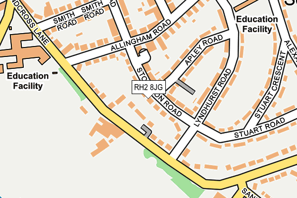 RH2 8JG map - OS OpenMap – Local (Ordnance Survey)