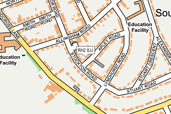 RH2 8JJ map - OS OpenMap – Local (Ordnance Survey)