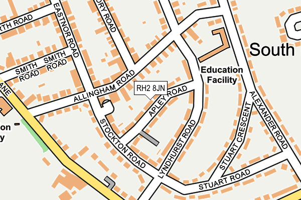RH2 8JN map - OS OpenMap – Local (Ordnance Survey)