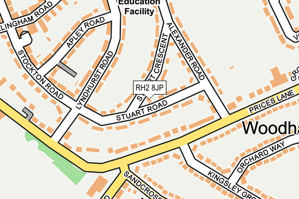 RH2 8JP map - OS OpenMap – Local (Ordnance Survey)