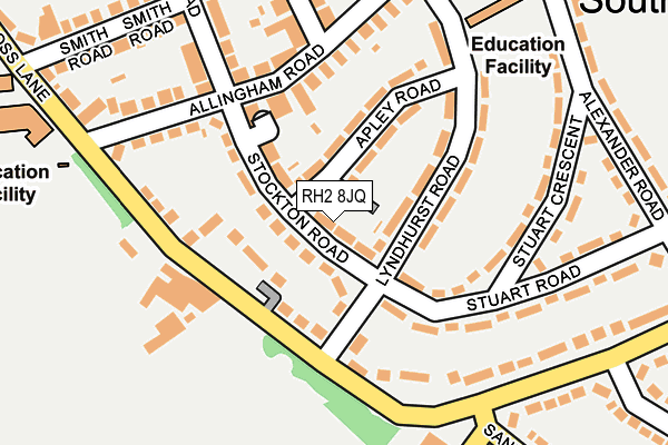 RH2 8JQ map - OS OpenMap – Local (Ordnance Survey)