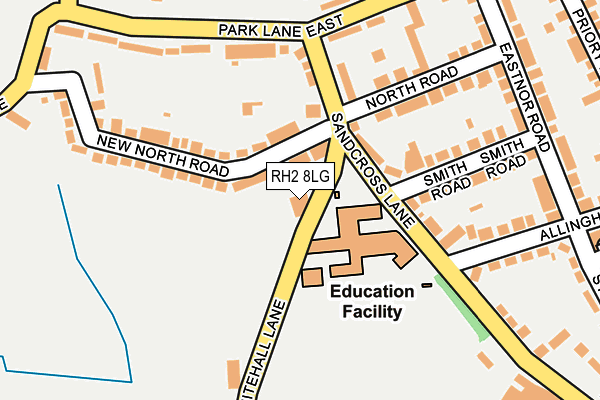 RH2 8LG map - OS OpenMap – Local (Ordnance Survey)