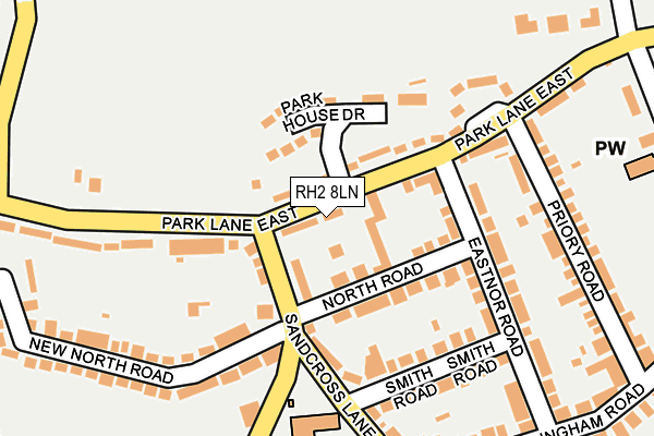 RH2 8LN map - OS OpenMap – Local (Ordnance Survey)
