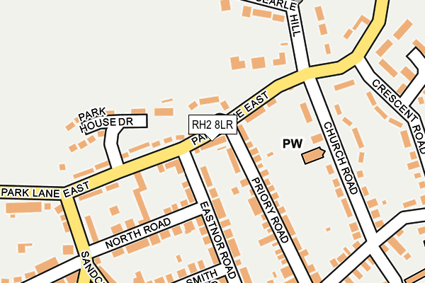 RH2 8LR map - OS OpenMap – Local (Ordnance Survey)