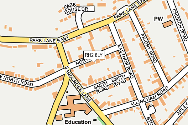 RH2 8LY map - OS OpenMap – Local (Ordnance Survey)