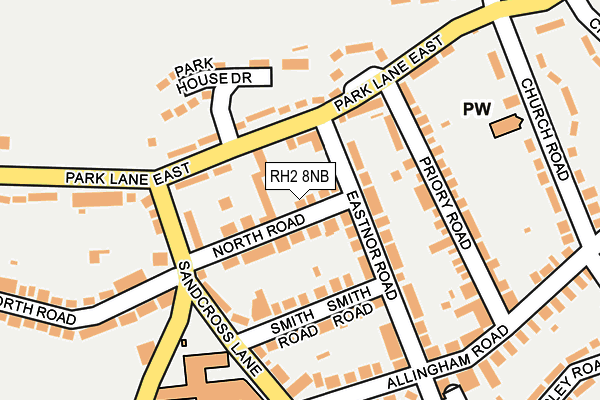 RH2 8NB map - OS OpenMap – Local (Ordnance Survey)