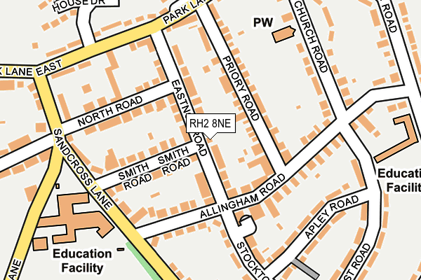 RH2 8NE map - OS OpenMap – Local (Ordnance Survey)