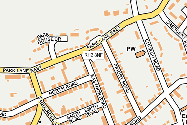 RH2 8NF map - OS OpenMap – Local (Ordnance Survey)