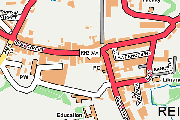 RH2 9AA map - OS OpenMap – Local (Ordnance Survey)