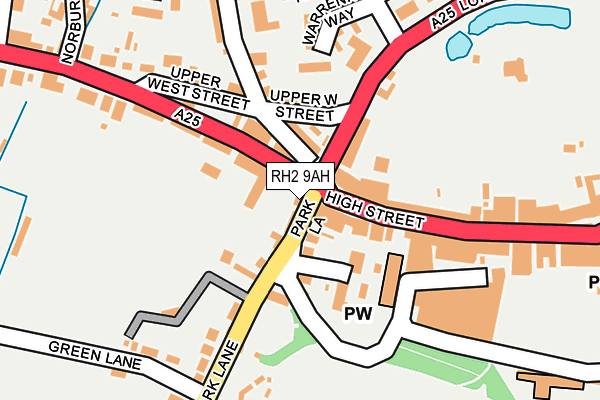 RH2 9AH map - OS OpenMap – Local (Ordnance Survey)