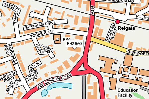 RH2 9AQ map - OS OpenMap – Local (Ordnance Survey)