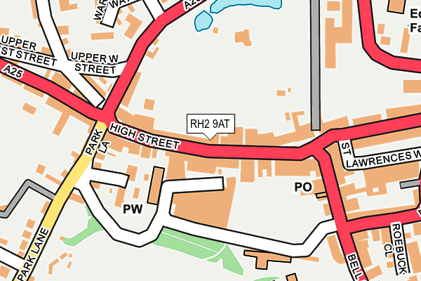 RH2 9AT map - OS OpenMap – Local (Ordnance Survey)