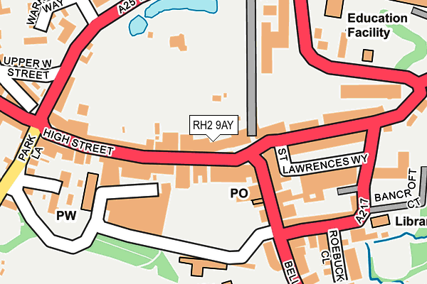 RH2 9AY map - OS OpenMap – Local (Ordnance Survey)