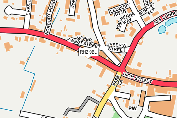 RH2 9BL map - OS OpenMap – Local (Ordnance Survey)