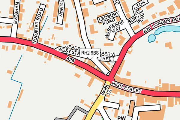 RH2 9BS map - OS OpenMap – Local (Ordnance Survey)