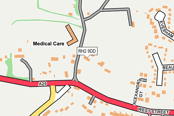 RH2 9DD map - OS OpenMap – Local (Ordnance Survey)