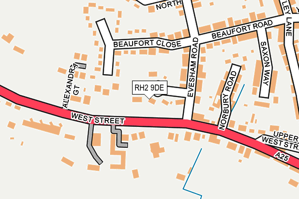 RH2 9DE map - OS OpenMap – Local (Ordnance Survey)