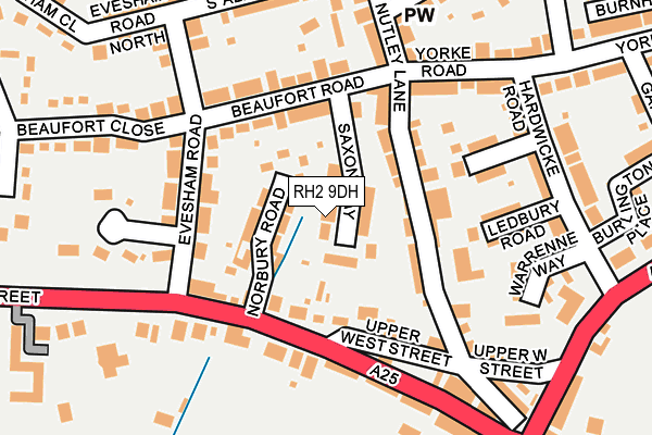 RH2 9DH map - OS OpenMap – Local (Ordnance Survey)