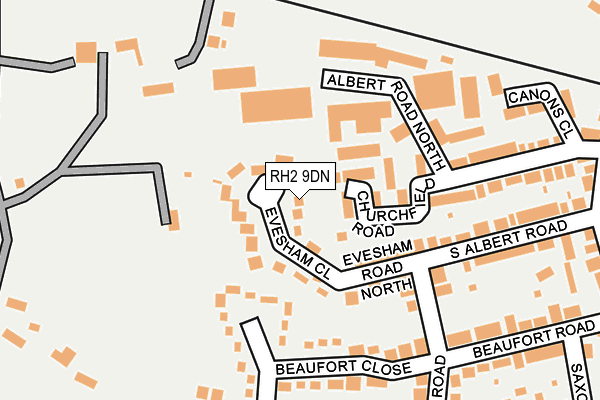 RH2 9DN map - OS OpenMap – Local (Ordnance Survey)