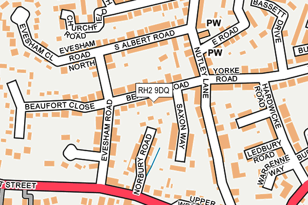 RH2 9DQ map - OS OpenMap – Local (Ordnance Survey)