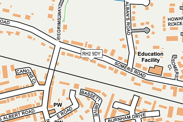 RH2 9DY map - OS OpenMap – Local (Ordnance Survey)