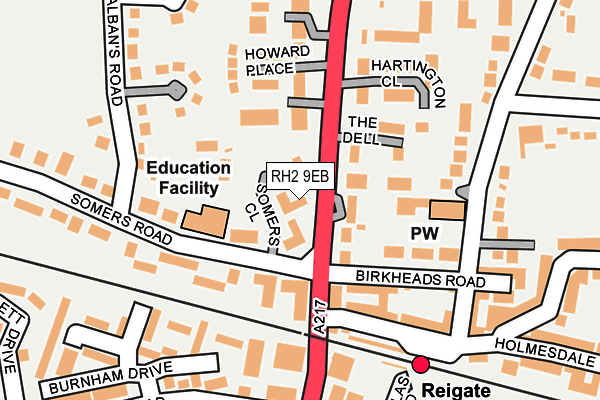 RH2 9EB map - OS OpenMap – Local (Ordnance Survey)