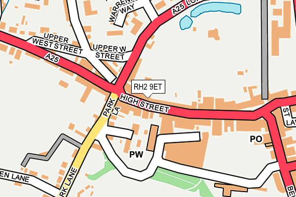 RH2 9ET map - OS OpenMap – Local (Ordnance Survey)