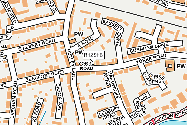 RH2 9HB map - OS OpenMap – Local (Ordnance Survey)