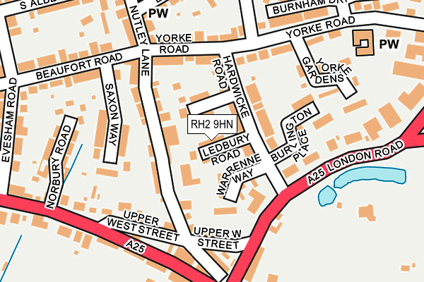 RH2 9HN map - OS OpenMap – Local (Ordnance Survey)