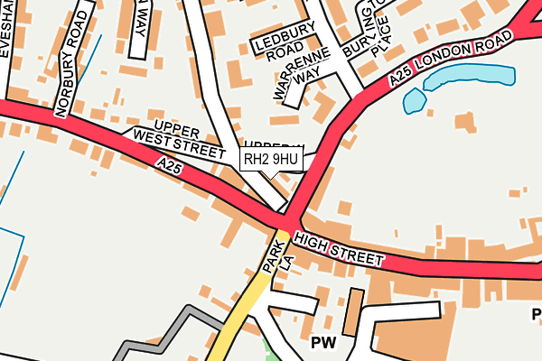 RH2 9HU map - OS OpenMap – Local (Ordnance Survey)