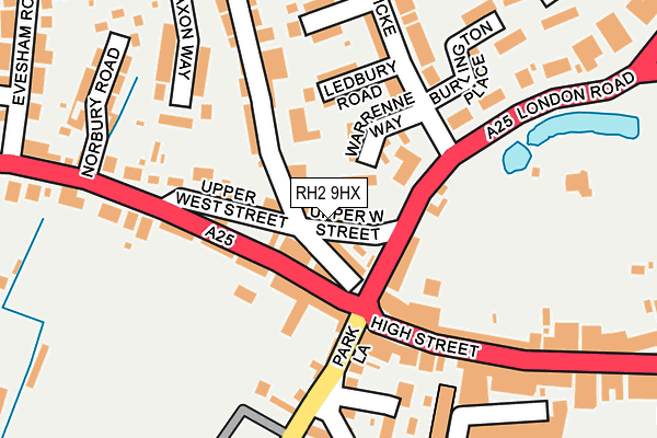 RH2 9HX map - OS OpenMap – Local (Ordnance Survey)