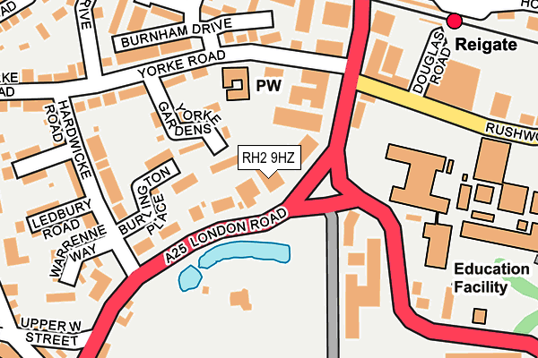 RH2 9HZ map - OS OpenMap – Local (Ordnance Survey)