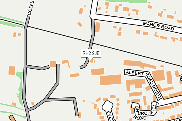 RH2 9JE map - OS OpenMap – Local (Ordnance Survey)