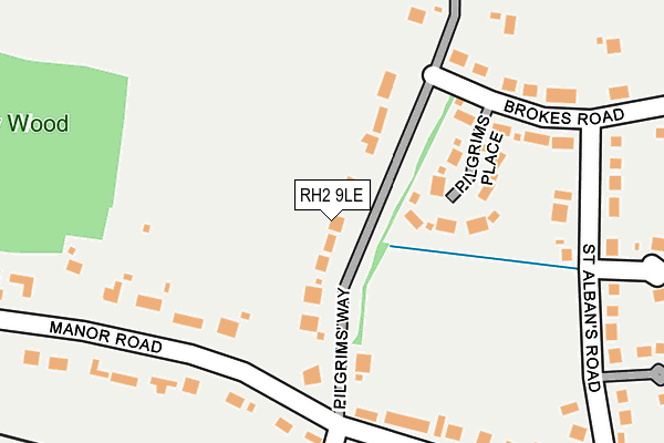 RH2 9LE map - OS OpenMap – Local (Ordnance Survey)
