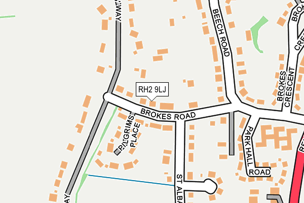 RH2 9LJ map - OS OpenMap – Local (Ordnance Survey)