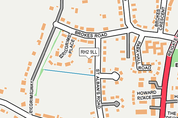 RH2 9LL map - OS OpenMap – Local (Ordnance Survey)