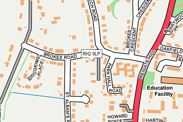 RH2 9LP map - OS OpenMap – Local (Ordnance Survey)