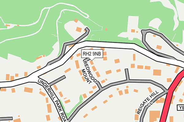RH2 9NB map - OS OpenMap – Local (Ordnance Survey)