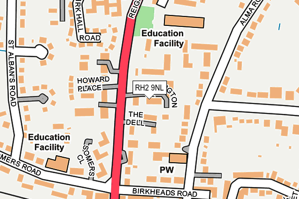 RH2 9NL map - OS OpenMap – Local (Ordnance Survey)