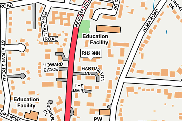 RH2 9NN map - OS OpenMap – Local (Ordnance Survey)