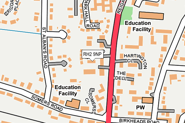 RH2 9NP map - OS OpenMap – Local (Ordnance Survey)
